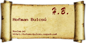 Hofman Bulcsú névjegykártya